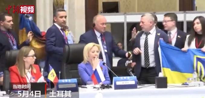 【视频】因为一面乌克兰国旗 乌代表挥拳,俄代表入院
